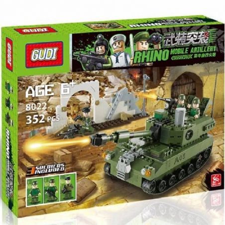 GUDI 600009A Xếp hình kiểu  MILITARY ARMY Armed Assault Xe Tăng 352 khối