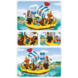 JUN DA LONG TOYS JDLT 5269A Xếp hình kiểu    Pirate's Ship Con Tàu Hải Tặc 60 khối
