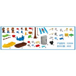 JUN DA LONG TOYS JDLT 5269A Xếp hình kiểu    Pirate's Ship Con Tàu Hải Tặc 60 khối