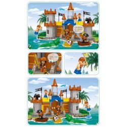 JUN DA LONG TOYS JDLT 5270A Xếp hình kiểu    Siege Of Pirate Cuộc Vây Hãm Của Cướp Biển 103 khối