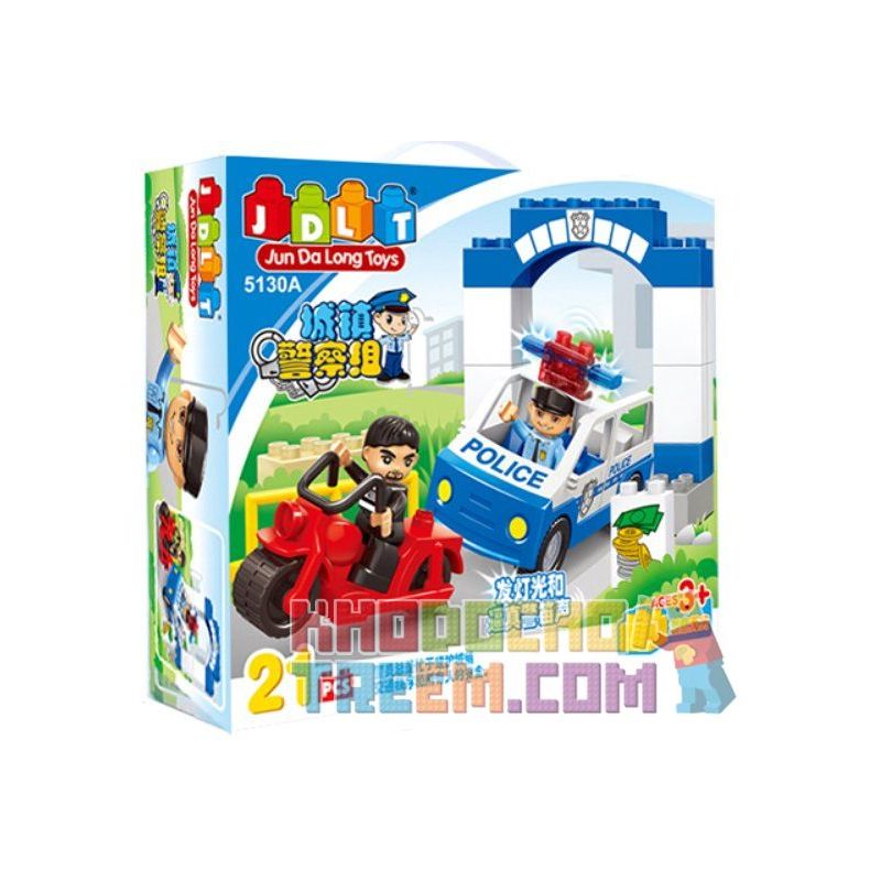 JUN DA LONG TOYS JDLT 5130A Xếp hình kiểu    Hunting Robber Cảnh Sát Truy Lùng Tên Cướp 21 khối