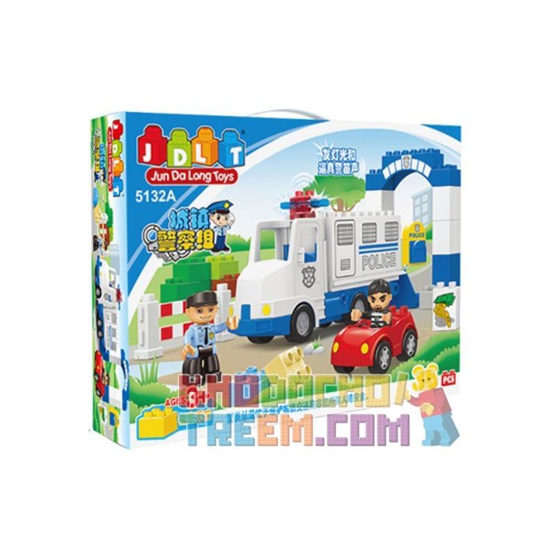 JUN DA LONG TOYS JDLT 5132A Xếp hình kiểu    Robber Catched Bắt Được Tên Cướp 36 khối