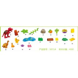 JUN DA LONG TOYS JDLT 5071A Xếp hình kiểu    Jungle Of Dinosaurs Khu Rừng Bí Ẩn Của Khủng Long 43 khối