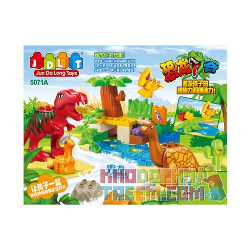 JUN DA LONG TOYS JDLT 5071A Xếp hình kiểu    Jungle Of Dinosaurs Khu Rừng Bí Ẩn Của Khủng Long 43 khối
