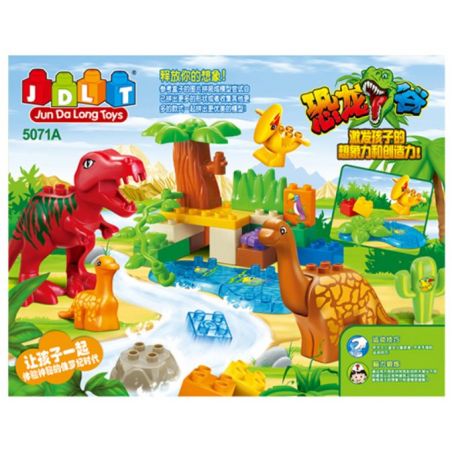 JUN DA LONG TOYS JDLT 5071A Xếp hình kiểu    Jungle Of Dinosaurs Khu Rừng Bí Ẩn Của Khủng Long 43 khối