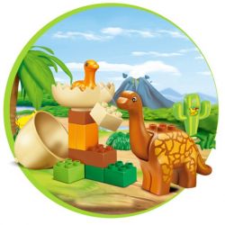 JUN DA LONG TOYS JDLT 5075A Xếp hình kiểu    Family Of Moabosaurus Utahensis Gia Đình Khủng Long Cổ Dài 20 khối