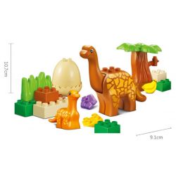 JUN DA LONG TOYS JDLT 5075A Xếp hình kiểu    Family Of Moabosaurus Utahensis Gia Đình Khủng Long Cổ Dài 20 khối