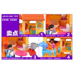 JUN DA LONG TOYS JDLT 5046A Xếp hình kiểu    Our Little House Một Ngày Của Bé Và Bạn Trong Ngôi Nhà Nhỏ 76 khối