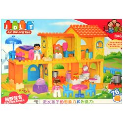 JUN DA LONG TOYS JDLT 5046A Xếp hình kiểu    Our Little House Một Ngày Của Bé Và Bạn Trong Ngôi Nhà Nhỏ 76 khối