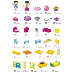 JUN DA LONG TOYS JDLT 5048A Xếp hình kiểu    House Of Kids Ngôi Nhà Nhỏ Của Bé 52 khối