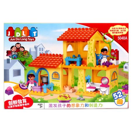 JUN DA LONG TOYS JDLT 5048A Xếp hình kiểu    House Of Kids Ngôi Nhà Nhỏ Của Bé 52 khối