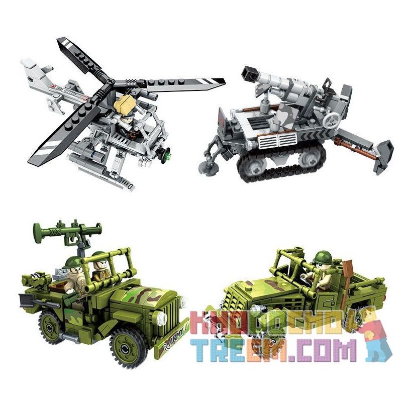 PanlosBrick 631004A 631004B 631004C 631004D Panlos Brick 631004A 631004B 631004C 631004D non  ĐỘI XE CHIẾN ĐẤU QUÂN SỰ 4 TRRONG 1 bộ đồ chơi xếp lắp ráp ghép mô hình Justice Action Thi Hành Công Lý 1423 khối