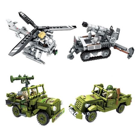 PanlosBrick 631004A 631004B 631004C 631004D Panlos Brick 631004A 631004B 631004C 631004D non  ĐỘI XE CHIẾN ĐẤU QUÂN SỰ 4 TRRONG 1 bộ đồ chơi xếp lắp ráp ghép mô hình Justice Action Thi Hành Công Lý 1423 khối