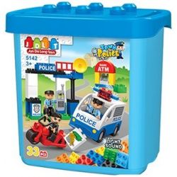 JUN DA LONG TOYS JDLT 5142A Xếp hình kiểu    Pursuing Robber Race Cuộc Chạy Đua Truy Lùng Tên Cướp 33 khối