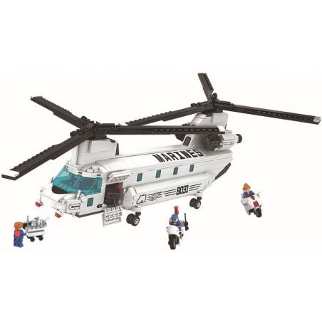 Winner 8031 non  MÁY BAY QUÂN SỰ MARINES bộ đồ chơi xếp lắp ráp ghép mô hình Thunder Air Force THUNDER AIR FORCE CH-47 HELICOPTER Không Quân Sấm Sét 830 khối