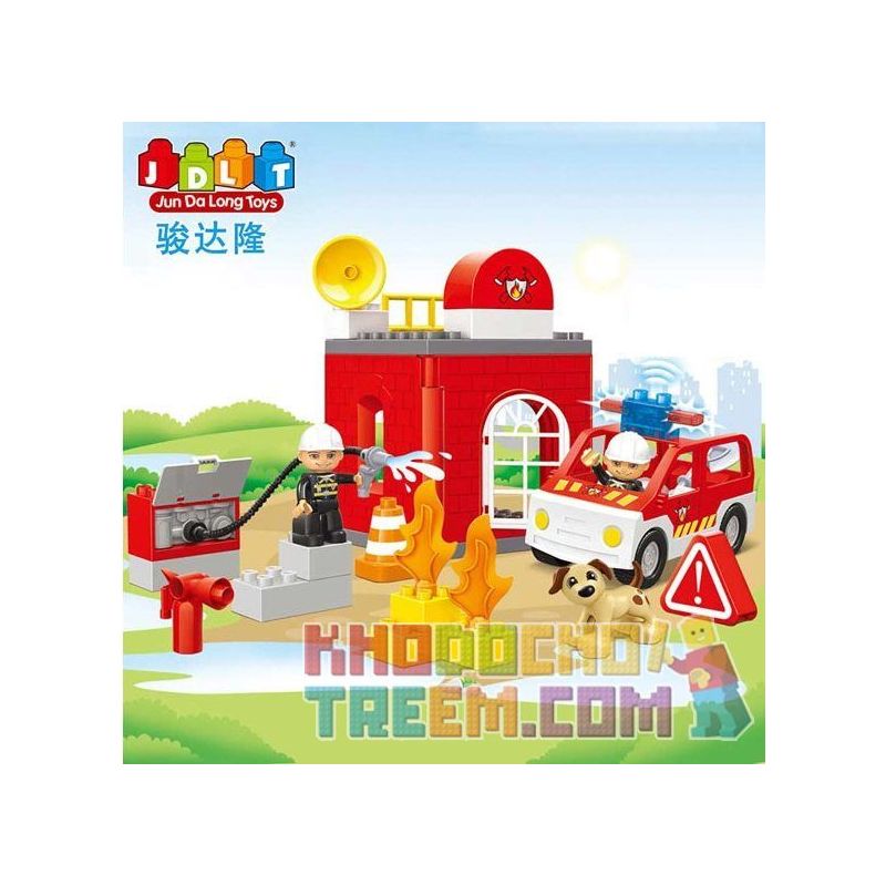 JUN DA LONG TOYS JDLT 5151A Xếp hình kiểu    Happy And Hearty Firefighter Những Chú Lính Cứu Hỏa Vui Vẻ 32 khối