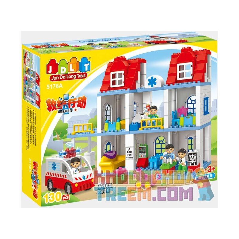 JUN DA LONG TOYS JDLT 5176A Xếp hình kiểu    Look After Patients Chăm Sóc Bệnh Nhân Ở Trạm Y Tế 130 khối
