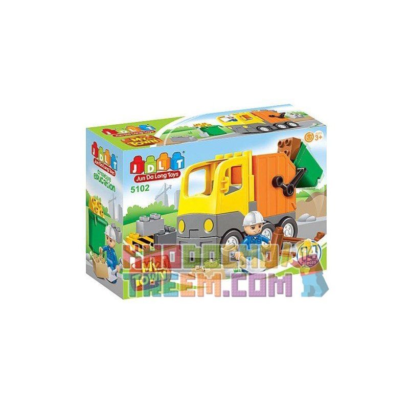 JUN DA LONG TOYS JDLT 5102A Xếp hình kiểu    Engineering Road Repairs Thợ Sửa Cầu Đường 14 khối