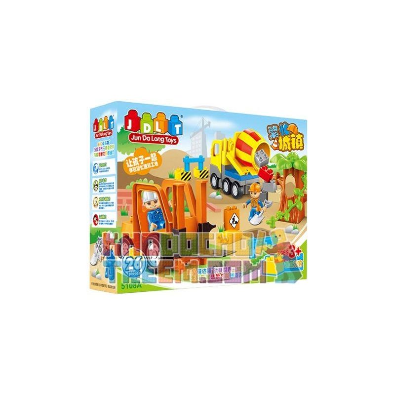 JUN DA LONG TOYS JDLT 5108A Xếp hình kiểu    Kind Construction Engineers Những Chú Kỹ Sư Xây Dựng Tốt Bụng 20 khối