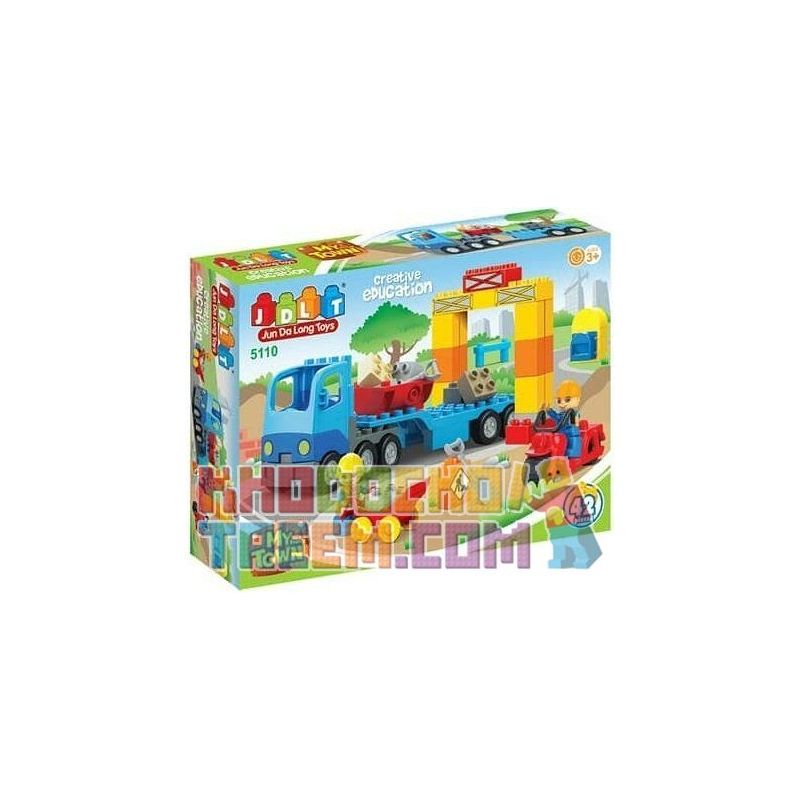 JUN DA LONG TOYS JDLT 5110A Xếp hình kiểu    Building House With Engineers Xây Tòa Nhà Cùng Các Chú Kỹ Sư 42 khối