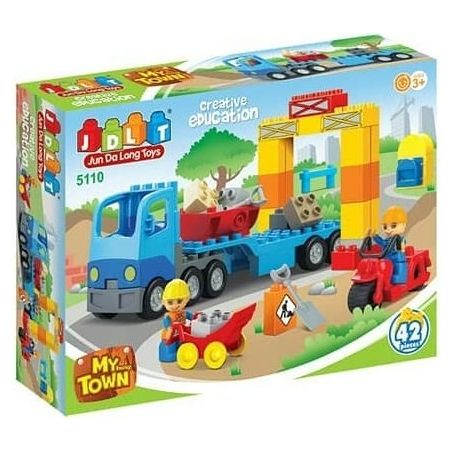 JUN DA LONG TOYS JDLT 5110A Xếp hình kiểu    Building House With Engineers Xây Tòa Nhà Cùng Các Chú Kỹ Sư 42 khối