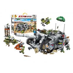 PanlosBrick 631008 Panlos Brick 631008 non  XE TĂNG ĐẦU PHÁO HỦY DIỆT bộ đồ chơi xếp lắp ráp ghép mô hình Justice Action Thi Hành Công Lý 1735 khối