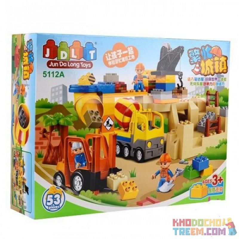 JUN DA LONG TOYS JDLT 5112A Xếp hình kiểu    Great Construction For Human Công Trình Xây Dựng Khổng Lồ 53 khối
