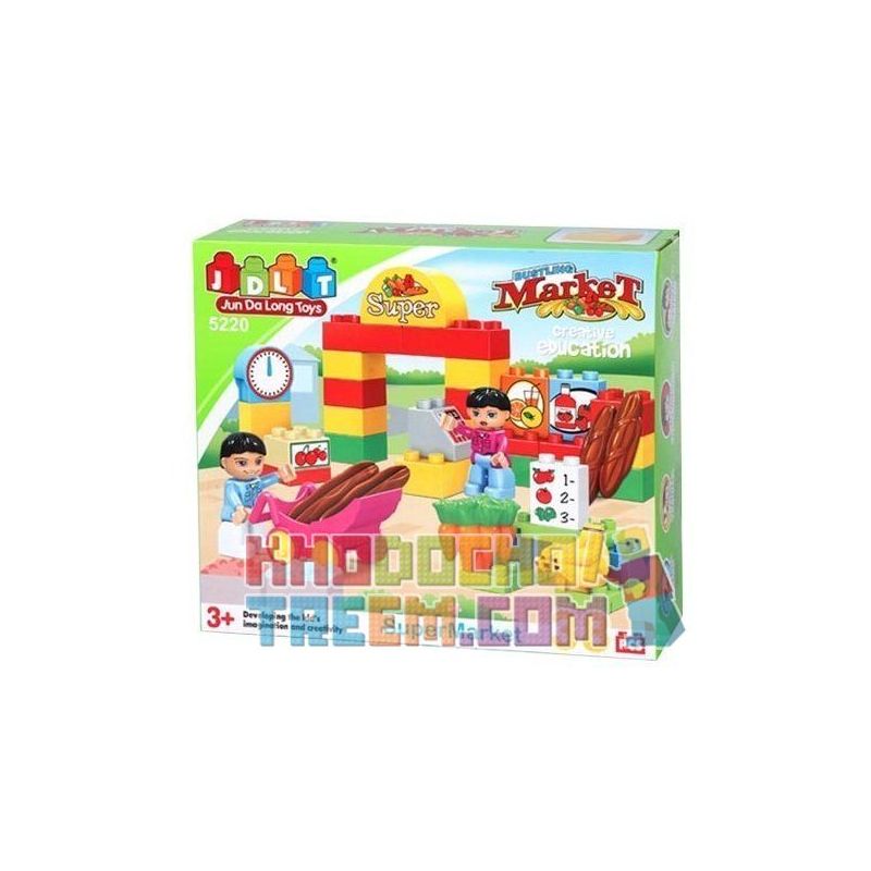 JUN DA LONG TOYS JDLT 5220A Xếp hình kiểu    Ready To Go The Market With Kids Bé Tập Đi Chợ 38 khối