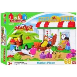 JUN DA LONG TOYS JDLT 5222A Xếp hình kiểu    Variety Of Food In A Kiosk Quầy Chợ Đa Dạng 68 khối