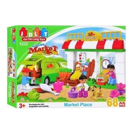 JUN DA LONG TOYS JDLT 5222A Xếp hình kiểu    Variety Of Food In A Kiosk Quầy Chợ Đa Dạng 68 khối