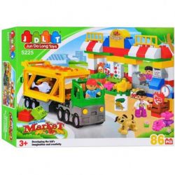JUN DA LONG TOYS JDLT 5225A Xếp hình kiểu    Bustling Fair Phiên Chợ Tấp Nập 86 khối