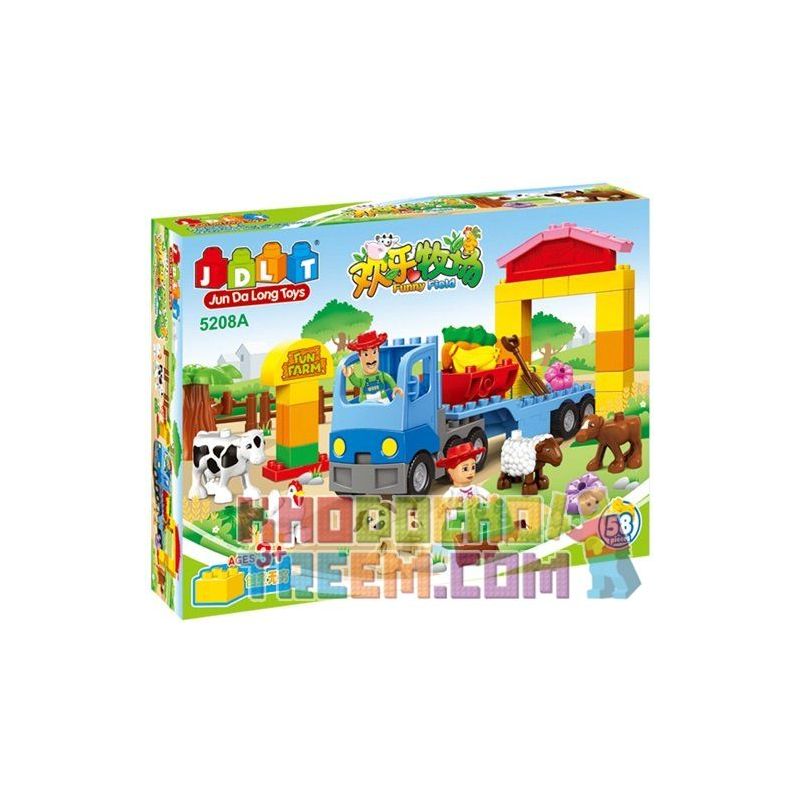 JUN DA LONG TOYS JDLT 5208A Xếp hình kiểu    Giant Farm Nông Trang Rộng Lớn 58 khối