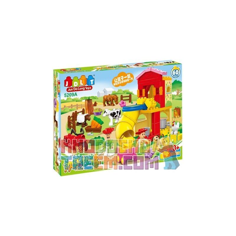 JUN DA LONG TOYS JDLT 5209A Xếp hình kiểu    Kids At Fun Farm Cùng Bé Chăm Sóc Nông Trại 60 khối