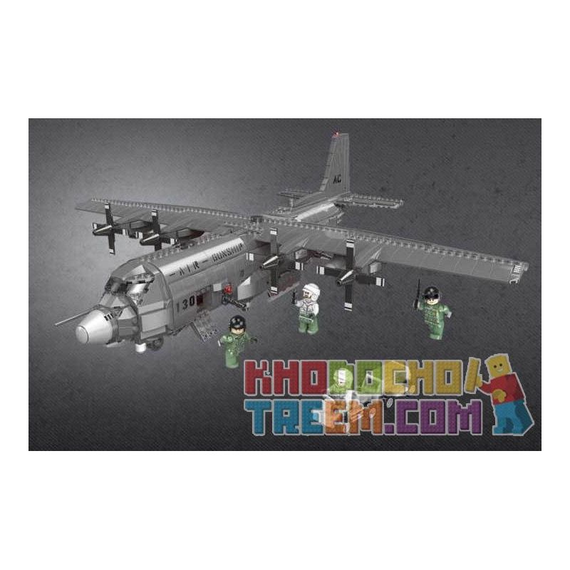 XINGBAO XB-06023 06023 XB06023 non  MÁY BAY CHIẾN ĐẤU AC130 bộ đồ chơi xếp lắp ráp ghép mô hình Across The Battlefield ACROSS THE BATTLEFIELD AC130 Băng Qua Chiến Trường 1713 khối