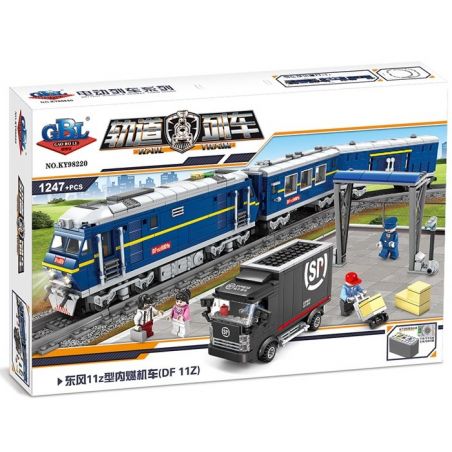 Kazi KY98220 98220 non  ĐẦU MÁY XE LỬA CHẠY BẰNG DIESEL ĐỘNG CƠ PIN bộ đồ chơi xếp lắp ráp ghép mô hình Trains RAIL TRAIN DF 11Z Tàu Hỏa 1192 khối