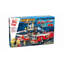Enlighten 2810 Qman 2810 non  ĐỘI CỨU HỎA GIẢI NGÔI NHÀ CHÁY bộ đồ chơi xếp lắp ráp ghép mô hình Fire Rescure FIRE RESCUE 996 khối