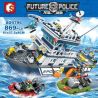 SEMBO 9796 SD9796 9796 Xếp hình kiểu  CITY Future Police Tàu Tuần Tra Của Cảnh Sát gồm 2 hộp nhỏ 869 khối