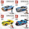 SEMBO 607017 607018 Xếp hình kiểu  SPEED CHAMPIONS Porsche 911 RSR And 911 Turbo 3.0 Bộ 4 Xe đua gồm 2 hộp nhỏ 732 khối