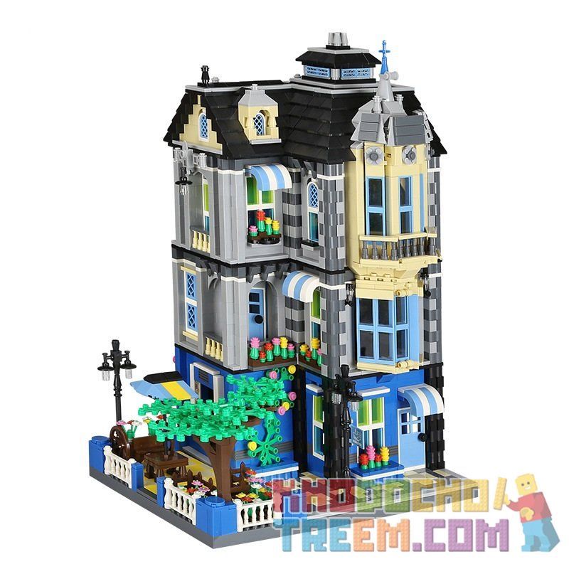 WANGE 6310 non  QUÁN CAFE bộ đồ chơi xếp lắp ráp ghép mô hình Modular Buildings GARDEN COFFEE HOUSE Mô Hình Nhà Cửa 2313 khối