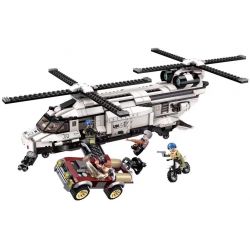 Enlighten 3208 Qman 3208 non  ĐÁNH CHẶN TÊN KHỦNG BỐ BẰNG TRỰC THĂNG CỦA QUÂN ĐỘI LIÊN HỢP QUỐC bộ đồ chơi xếp lắp ráp ghép mô hình Thunder Mission THUNDERMISSION Nhiệm Vụ Sấm Sét 650 khối