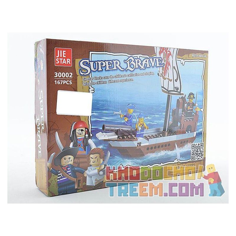 JIE STAR 30002 Xếp hình kiểu  PIRATES OF THE CARIBBEAN Super Brave Thuyền Hải Tặc Nhỏ 167 khối