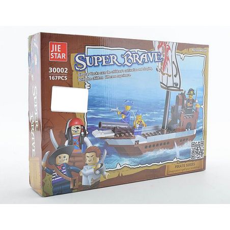 JIE STAR 30002 Xếp hình kiểu  PIRATES OF THE CARIBBEAN Super Brave Thuyền Hải Tặc Nhỏ 167 khối