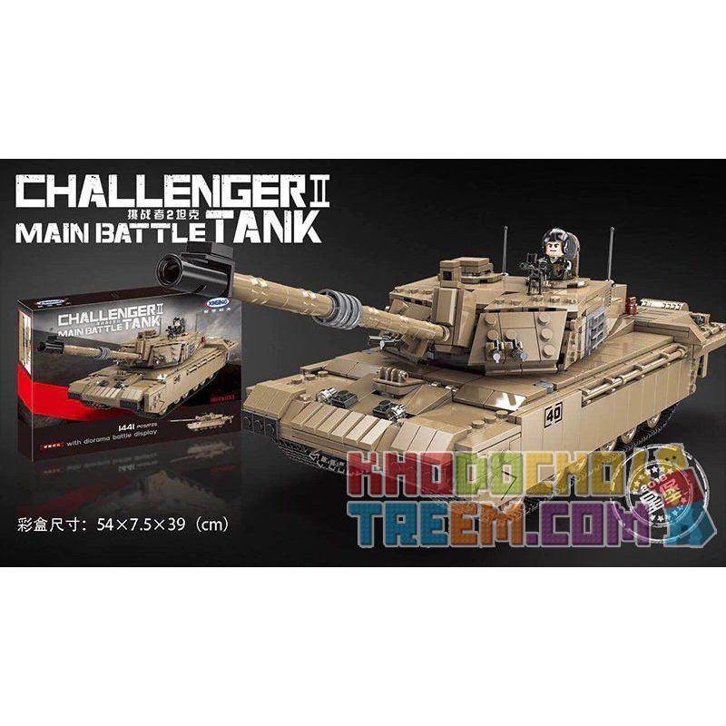 XINGBAO XB-06033 06033 XB06033 non  XE TĂNG CHIẾN ĐẤU QUÂN SỰ II bộ đồ chơi xếp lắp ráp ghép mô hình Creator CHALLENGER II MAIN BATTLE TANK Sáng Tạo 1441 khối