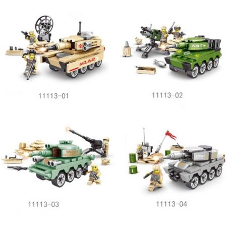 LE DI PIN JZ11113 11113 JZ11113-1 11113-1 JZ11113-2 11113-2 JZ11113-3 11113-3 JZ11113-4 11113-4 Xếp hình kiểu  MILITARY ARMY 4 In 1 World War II Tank 4 Xe Tăng Thế Chiến Thứ 2 gồm 4 hộp nhỏ 1308 khối