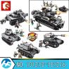 SEMBO 101213 101214 101215 101216 non  4 XE TĂNG KẾT HỢP THÀNH 1 LỚN bộ đồ chơi xếp lắp ráp ghép mô hình Empires Of Steel Đế Chế Thép 957 khối