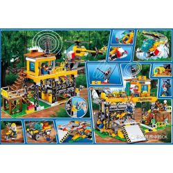 SEMBO 603032 non  TRẠM CỨU HỘ TRONG RỪNG bộ đồ chơi xếp lắp ráp ghép mô hình Rescue Team Đội Cứu Hộ 725 khối