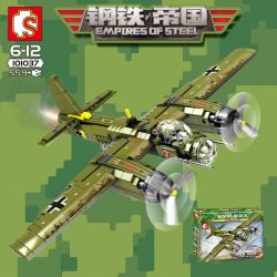 SEMBO 101037 non  MÁY BAY QUÂN SỰ JU-88 bộ đồ chơi xếp lắp ráp ghép mô hình Empires Of Steel EMPIRES OF STEEL JU-88 Đế Chế Thép 559 khối