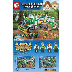 SEMBO 603031 non  XE NGHIÊN CỨU KHU RỪNG bộ đồ chơi xếp lắp ráp ghép mô hình Rescue Team Đội Cứu Hộ 528 khối