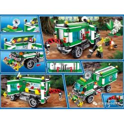 SEMBO 603031 non  XE NGHIÊN CỨU KHU RỪNG bộ đồ chơi xếp lắp ráp ghép mô hình Rescue Team Đội Cứu Hộ 528 khối