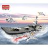 HSANHE 6450 Xếp hình kiểu  MILITARY ARMY Aircraft Carrier Tàu Sân Bay Liêu Ninh 1119 khối